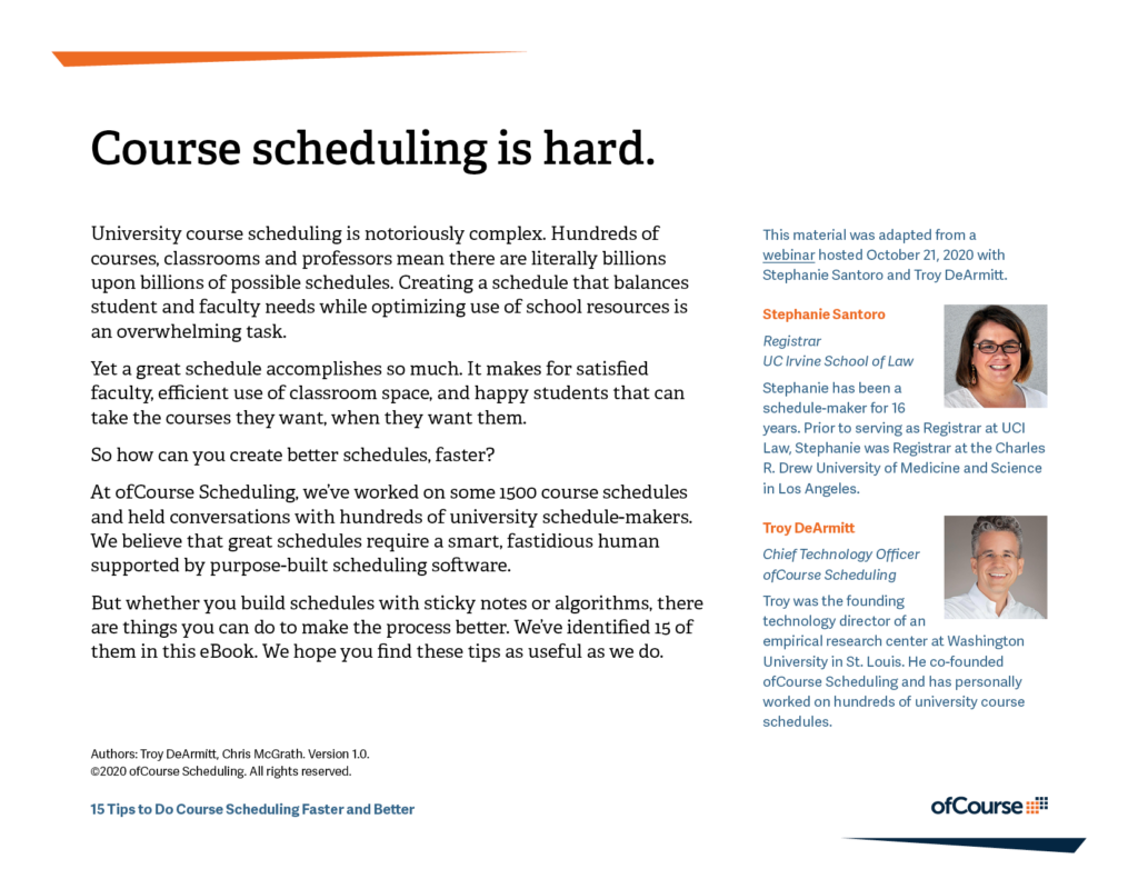 eBook Page 1 - Course Scheduling is hard